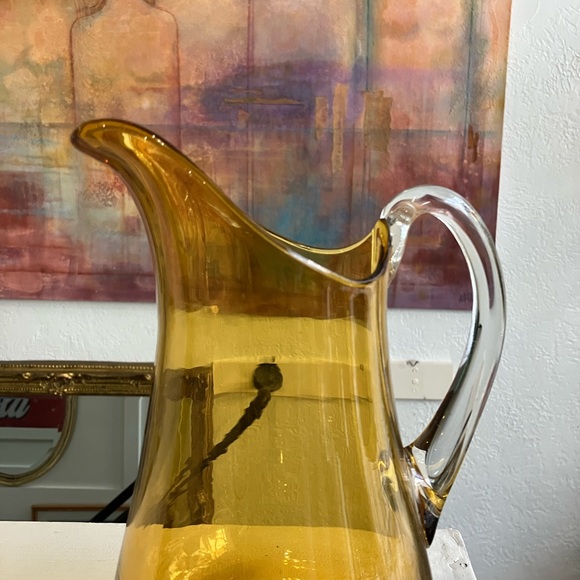 Rare Amber Blenko Glass Pitcher - Picture 2 of 6